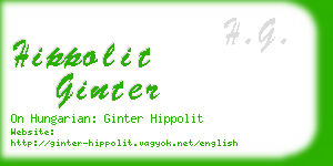 hippolit ginter business card